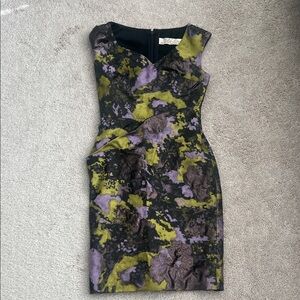 Lela Rose Elegant Purple and Green Women's Dress